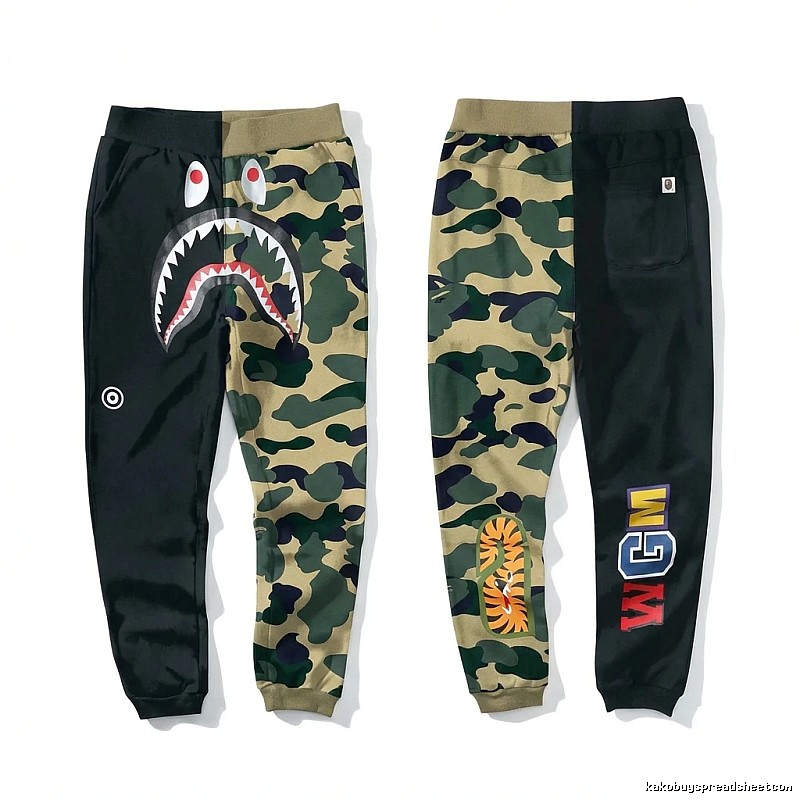Bape camouflage-patterned patchwork casual pants