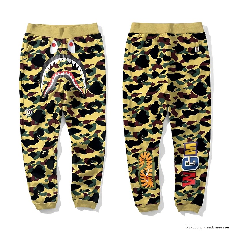 Bape camouflage shark pattern sweatpants