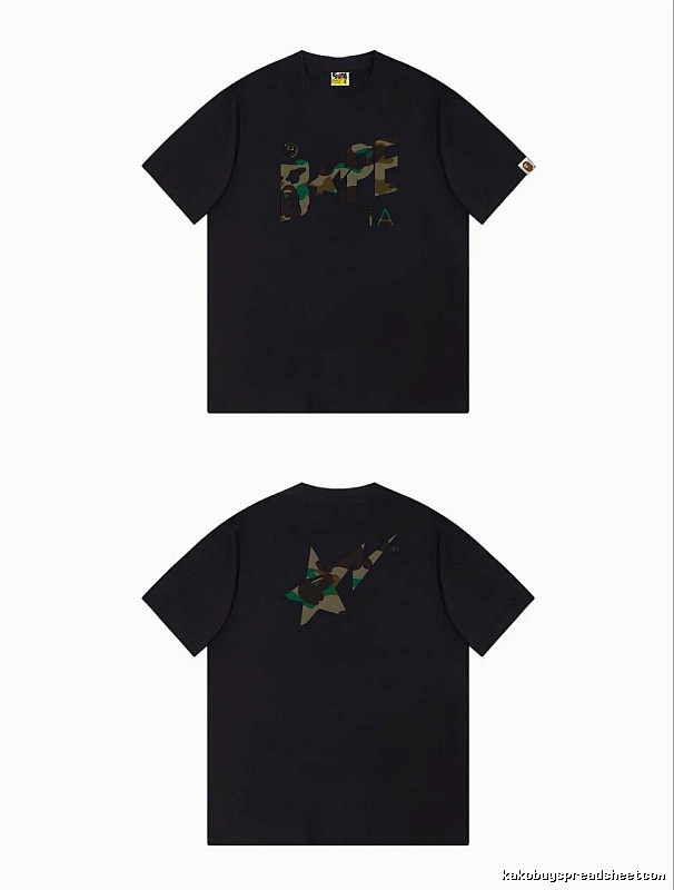 Bape camouflage style black T-shirt
