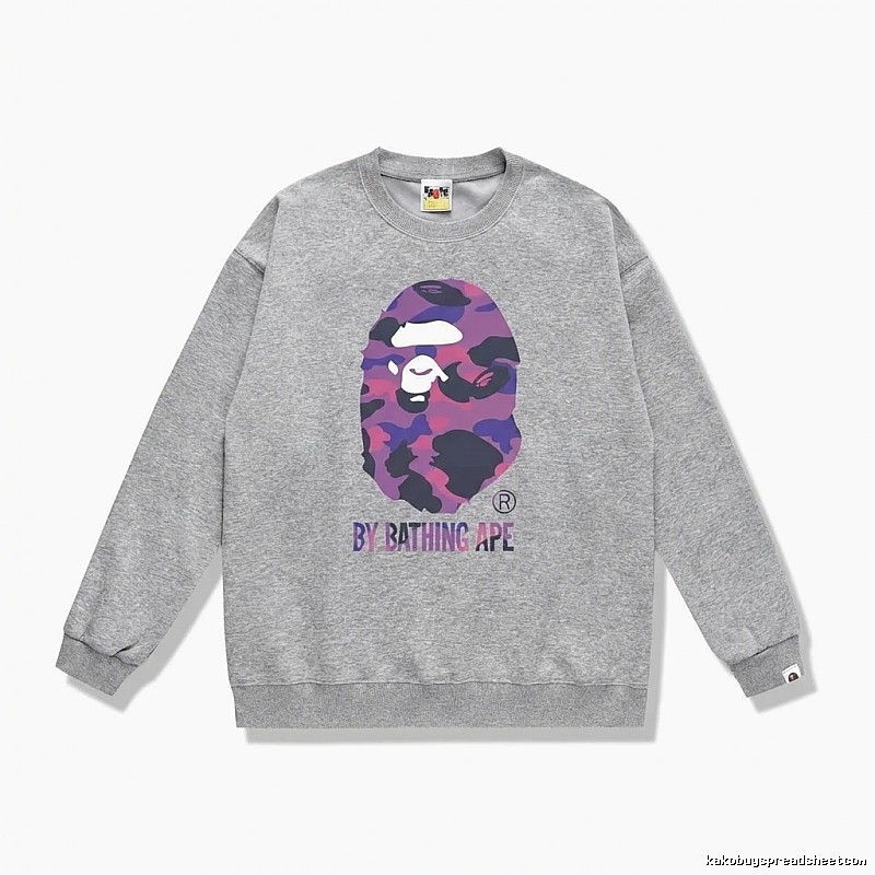 Bape camouflage-style grey sweatshirt