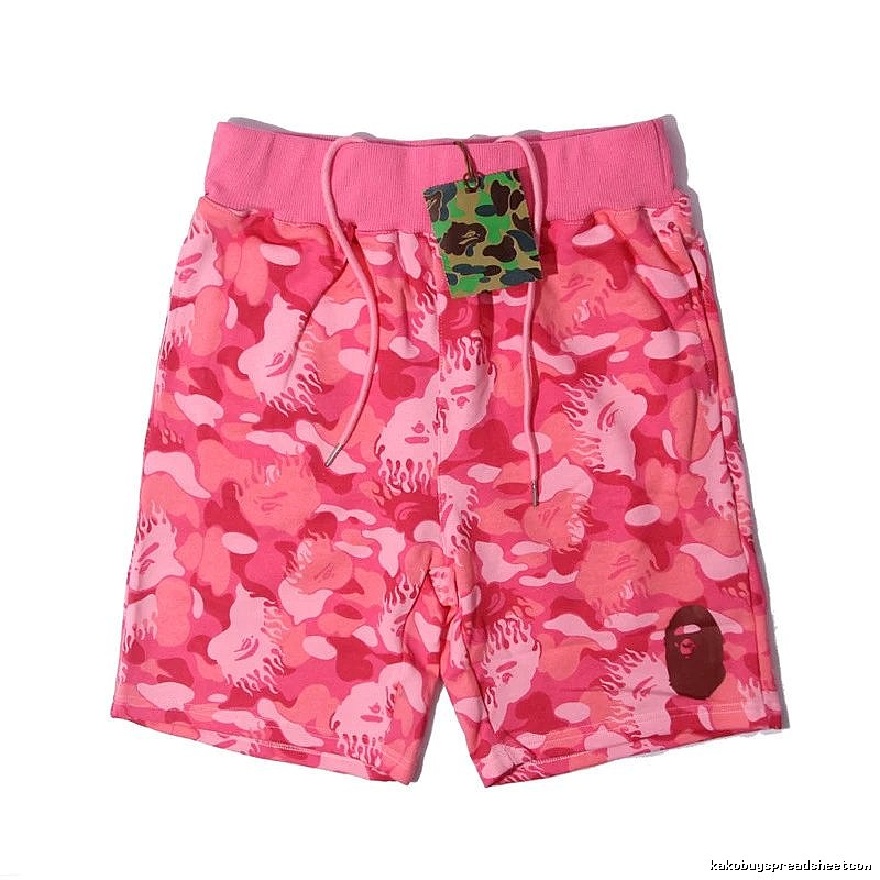 Bape camouflage-style pink shorts