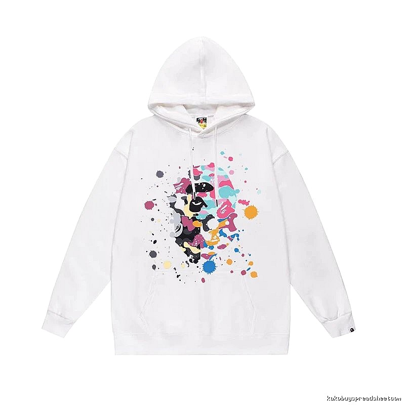 Bape camouflage style white hoodie