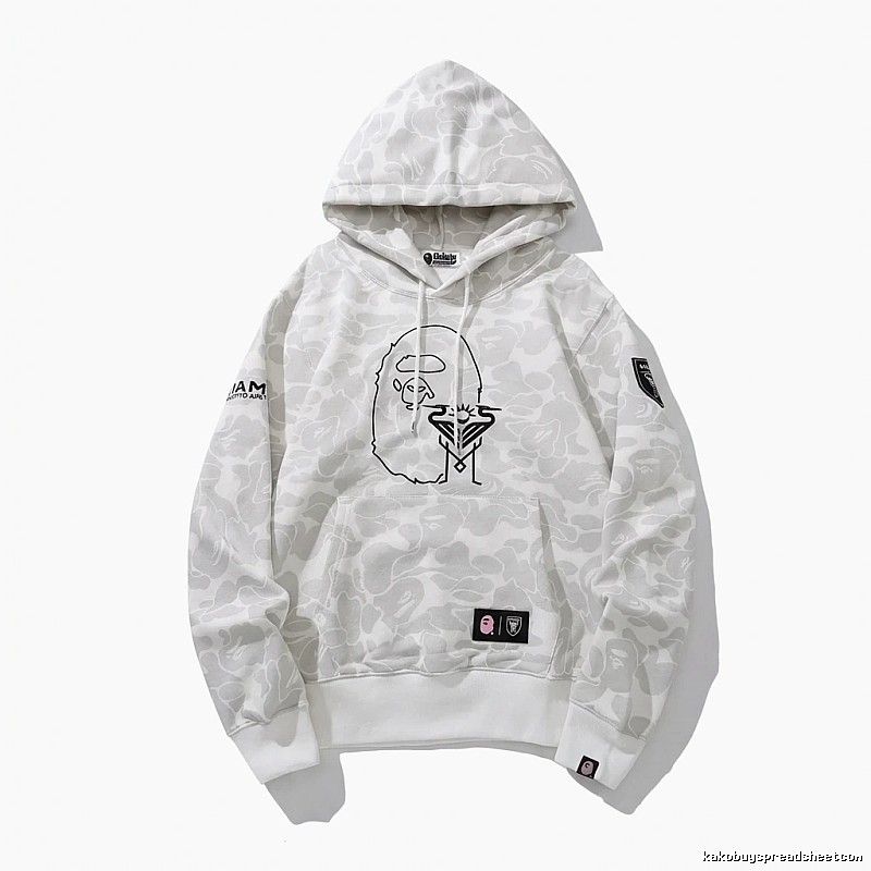 Bape camouflage style white hoodie