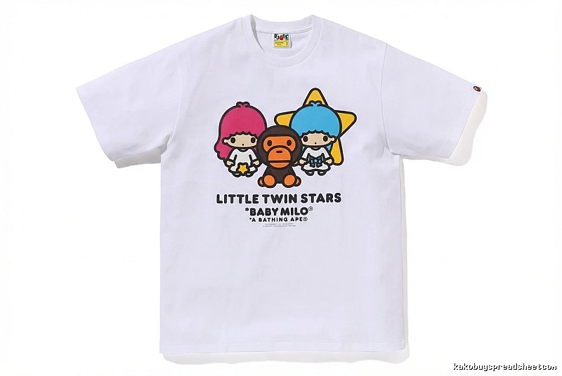 Bape cartoon and childlike white T-shirt