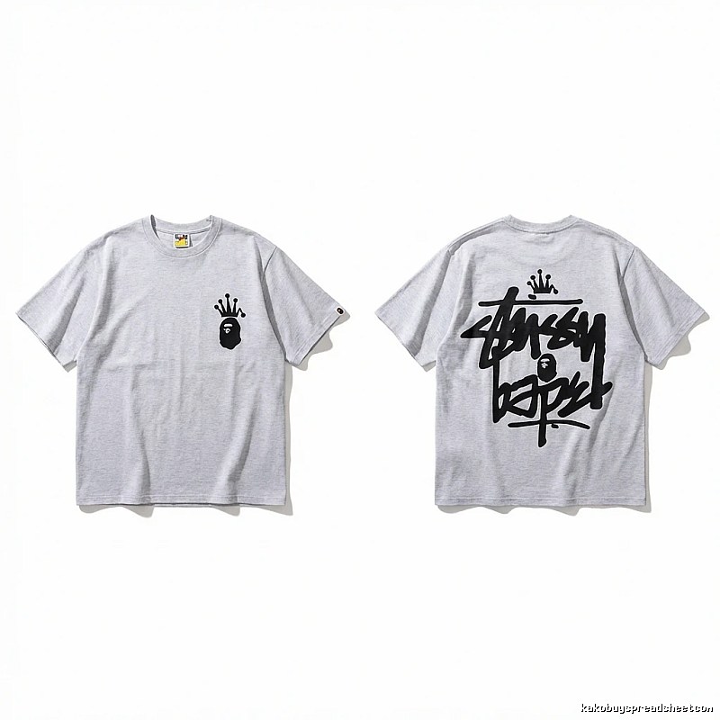 Bape Crown Trendy and Cool Style White T-shirt