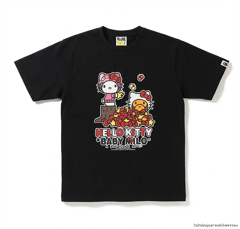 Bape Hello Kitty Co-branded Black T-shirt