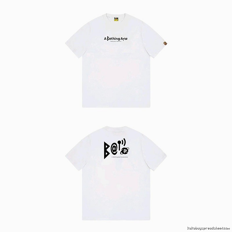 Bape letter print simple white T-shirt