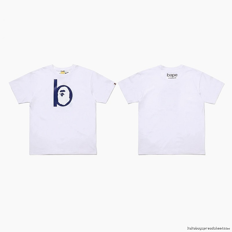 Bape letter trendy white T-shirt