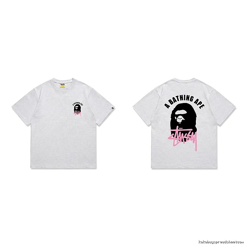 Bape Pink Trendy and Cool Short-sleeve Shirt