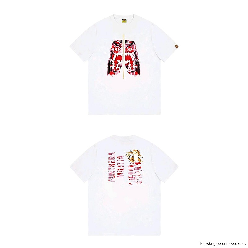 Bape Shark Camouflage Style White T-shirt