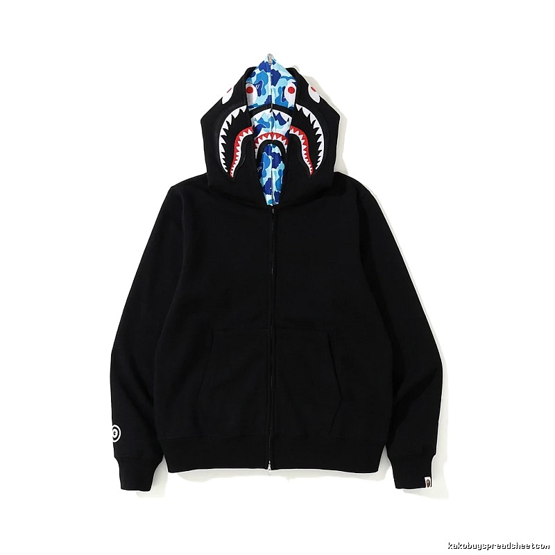 Bape Shark Head Print Black Hoodie