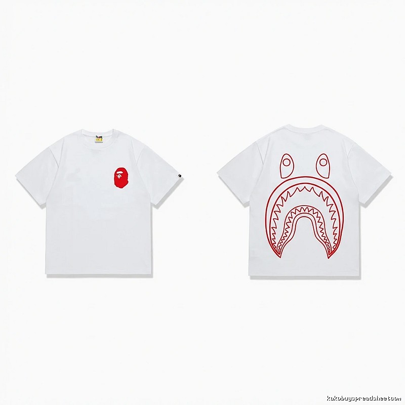 Bape Shark Head Trendy Brand White T-shirt