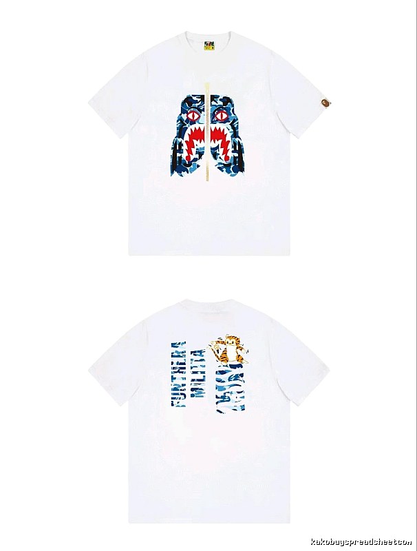 Bape Shark Print White T-shirt