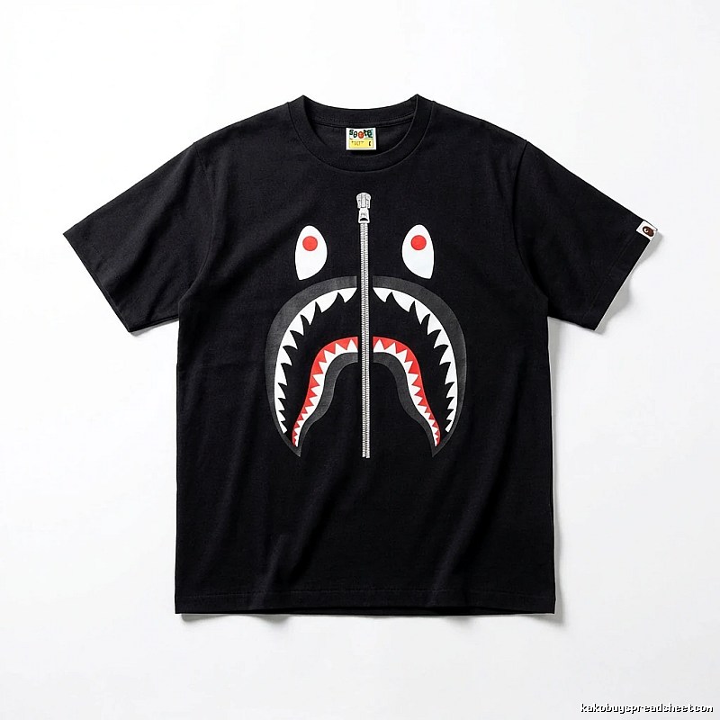 Bape Shark series black short-sleeved shirt