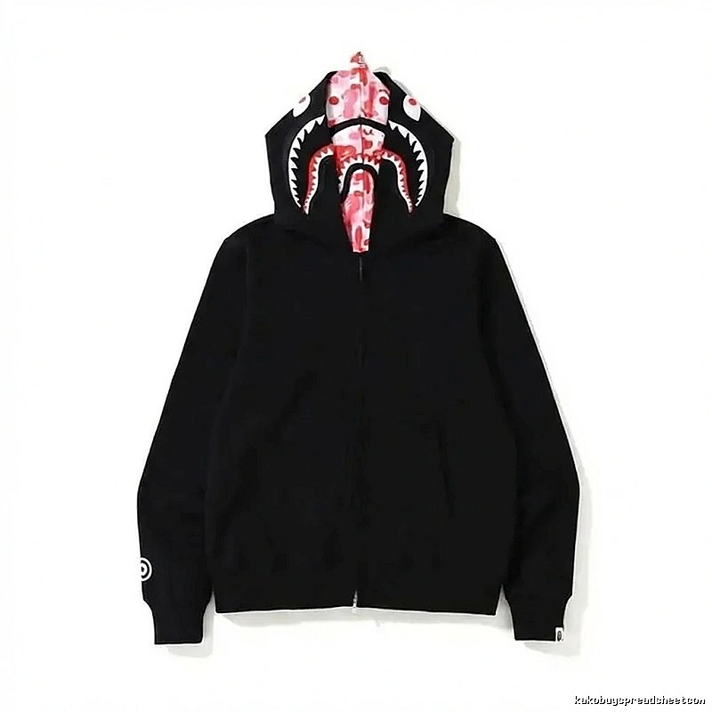 Bape Shark Series Black Streetwear Hoodie