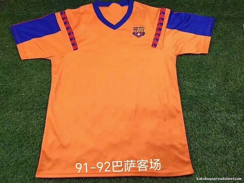 Barcelona Patterned Retro soccer jersey Blue Red Barcelona with Signature Styling