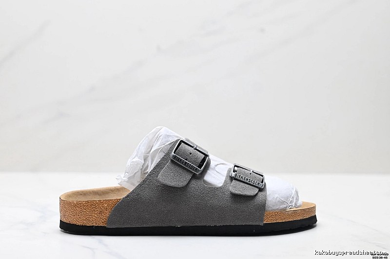 BIRKENSTOCK Classic Casual Style Grey Slide Sandals