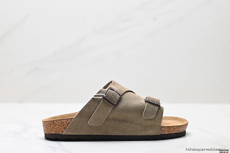 BIRKENSTOCK Cork Vintage Style Khaki Slide Sandals