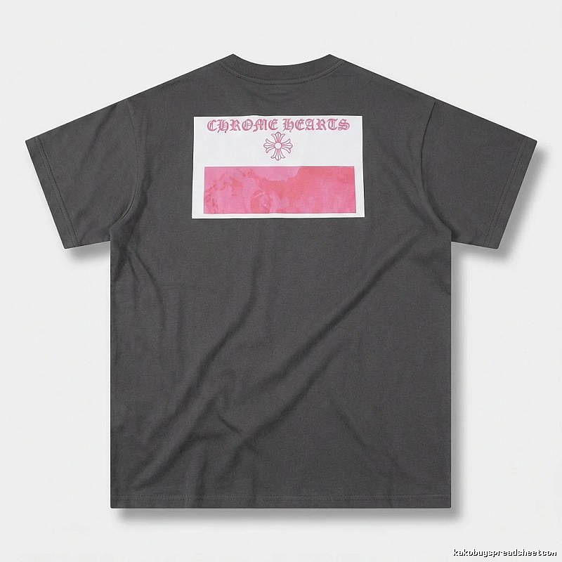 Black T-shirt with Chrome Hearts print style