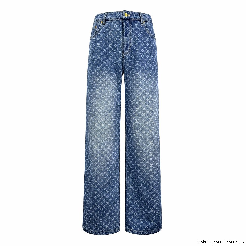 Blue Monogram Knit Pants by CELINE