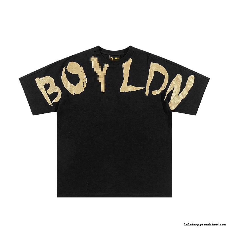 BOY Gold Foil Printed Street Style Black T-Shirt