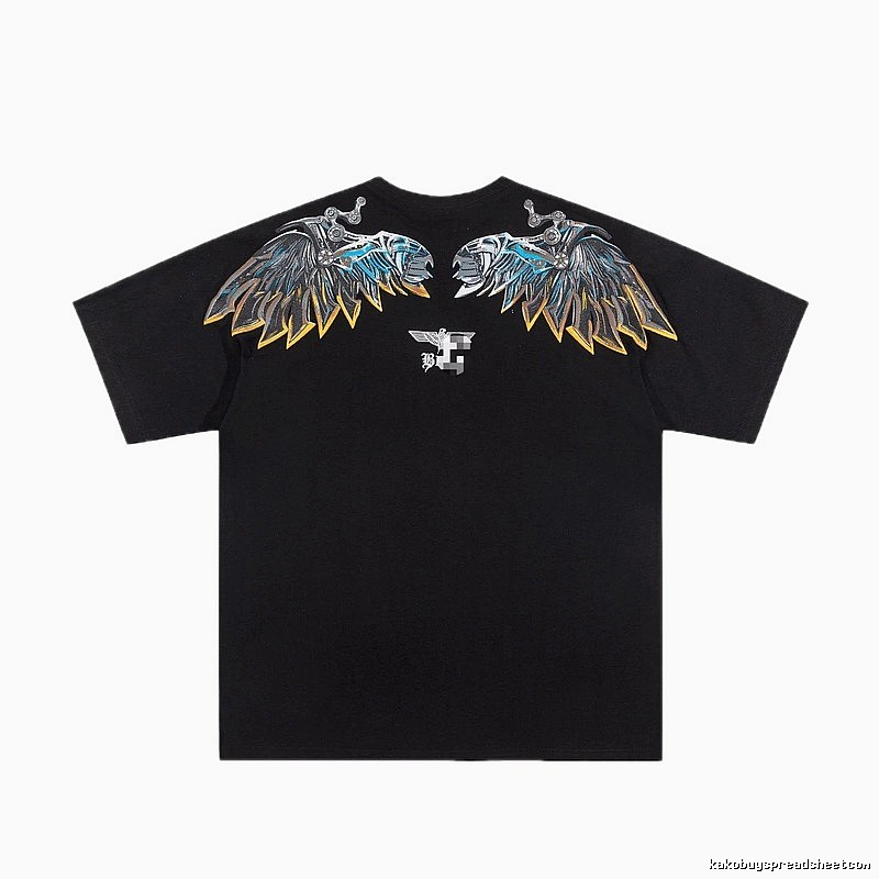 BOY Mechanical Wing Street Style Black Short Sleeve T-Shirt