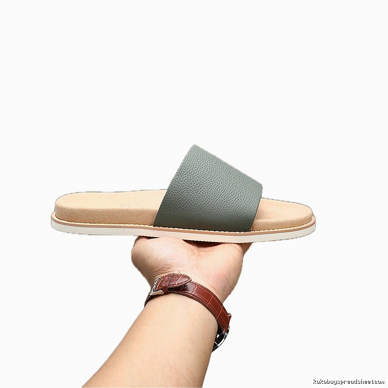 Brunello Cucinelli Casual Grey-green Slide Sandals