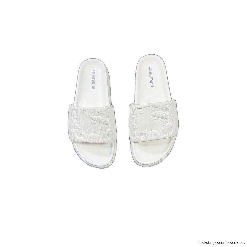 Burberry Embossed Equestrian Knight Minimalist White Slides