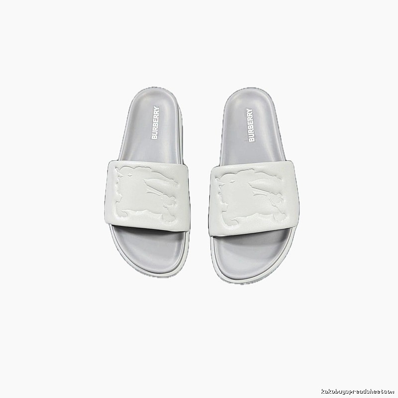 Burberry Equestrian Knight Light Luxury Style Light Grey Slides