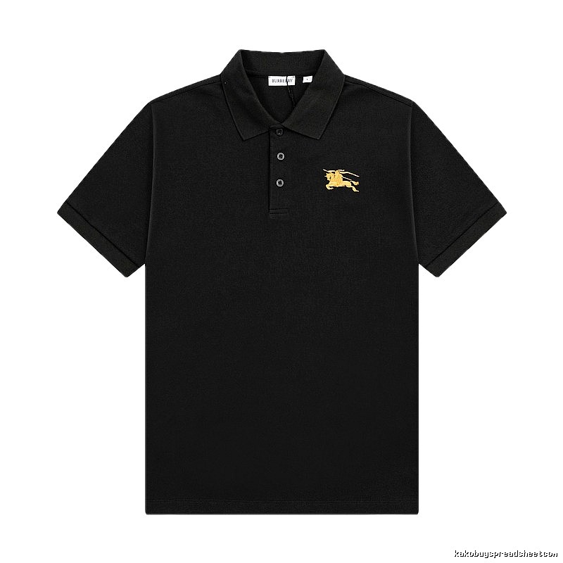 Burberry Knight Logo Simple Black Polo Shirt