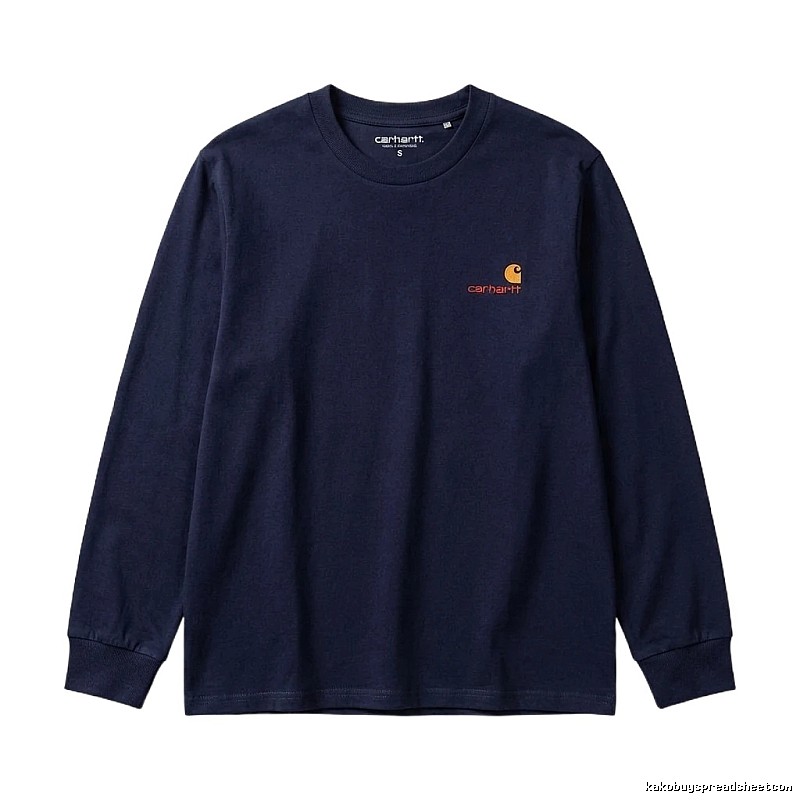 Carhartt basic simple style navy long-sleeve