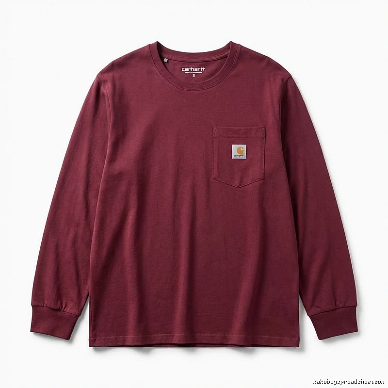 Carhartt basic simple wine red long sleeves