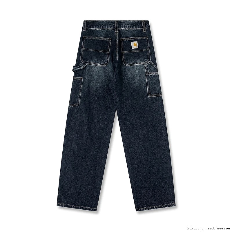 Carhartt workwear style dark denim jeans