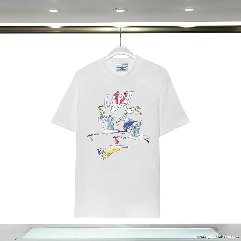 Casablanca Crane Print Wind White T-shirt