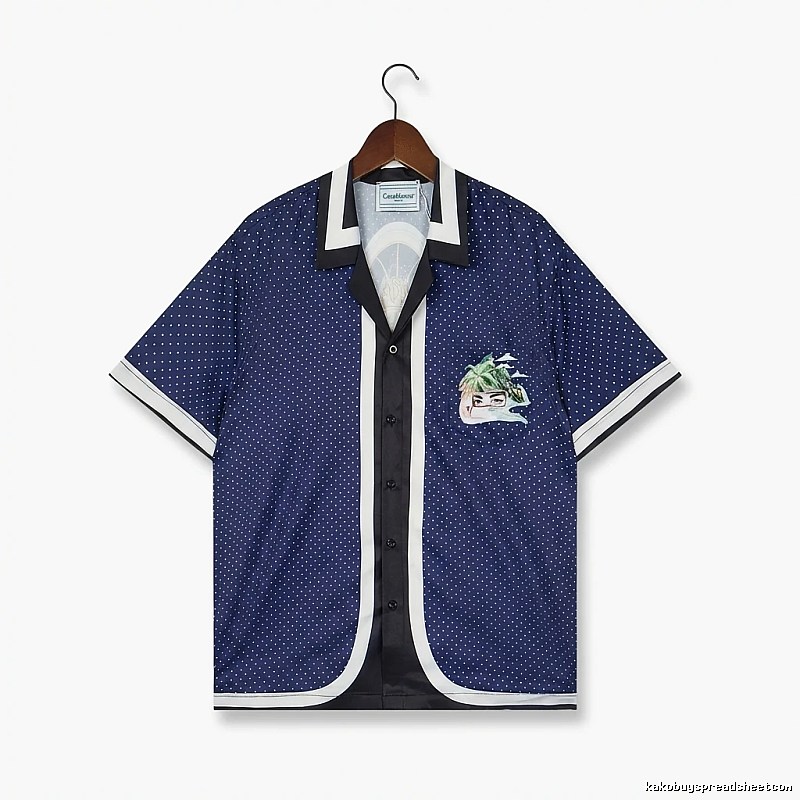 Casablanca polka dot retro blue shirt