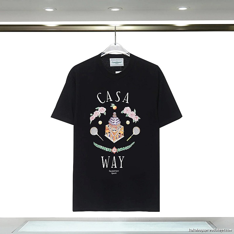 Casablanca Print Retro Style Black T-shirt