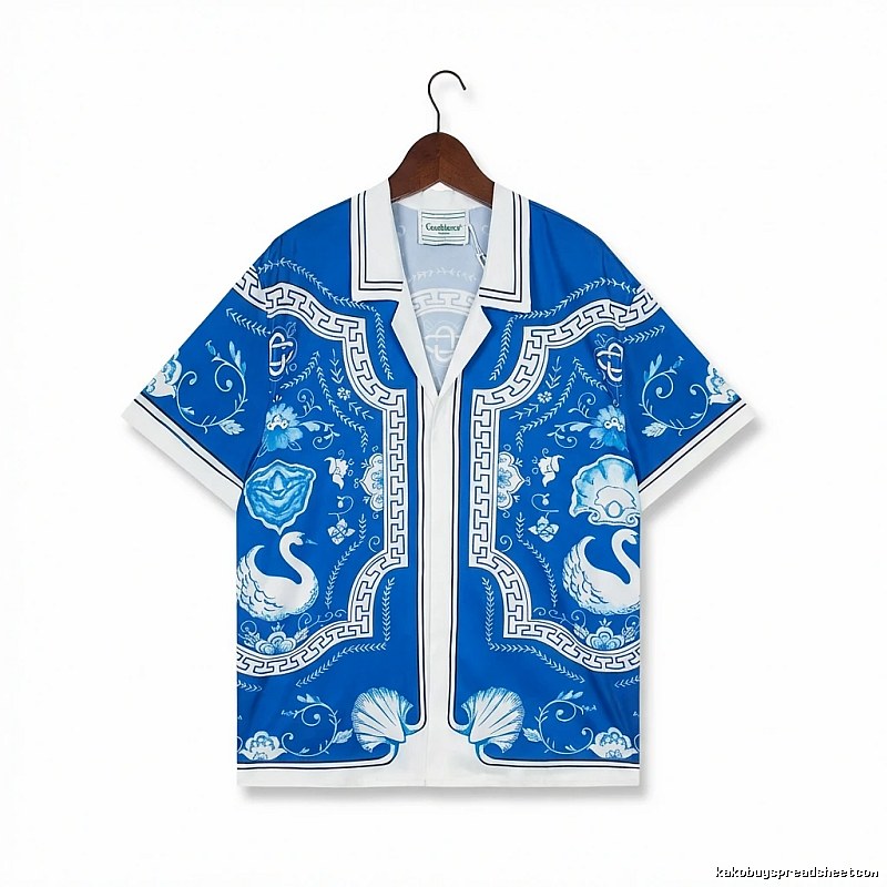 Casablanca printed retro-style blue shirt