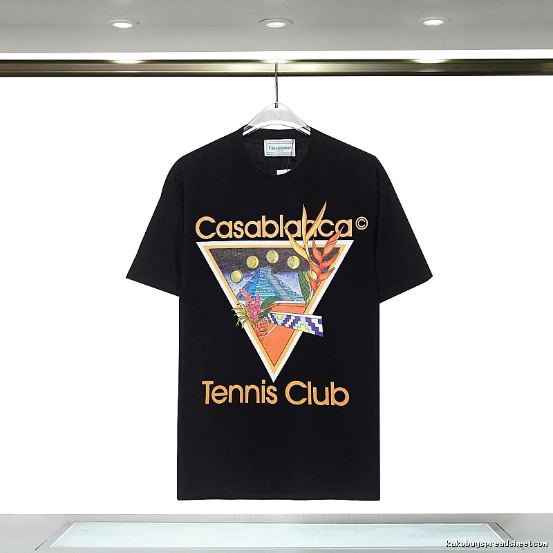 Casablanca Printed Trendy Brand Black T-shirt