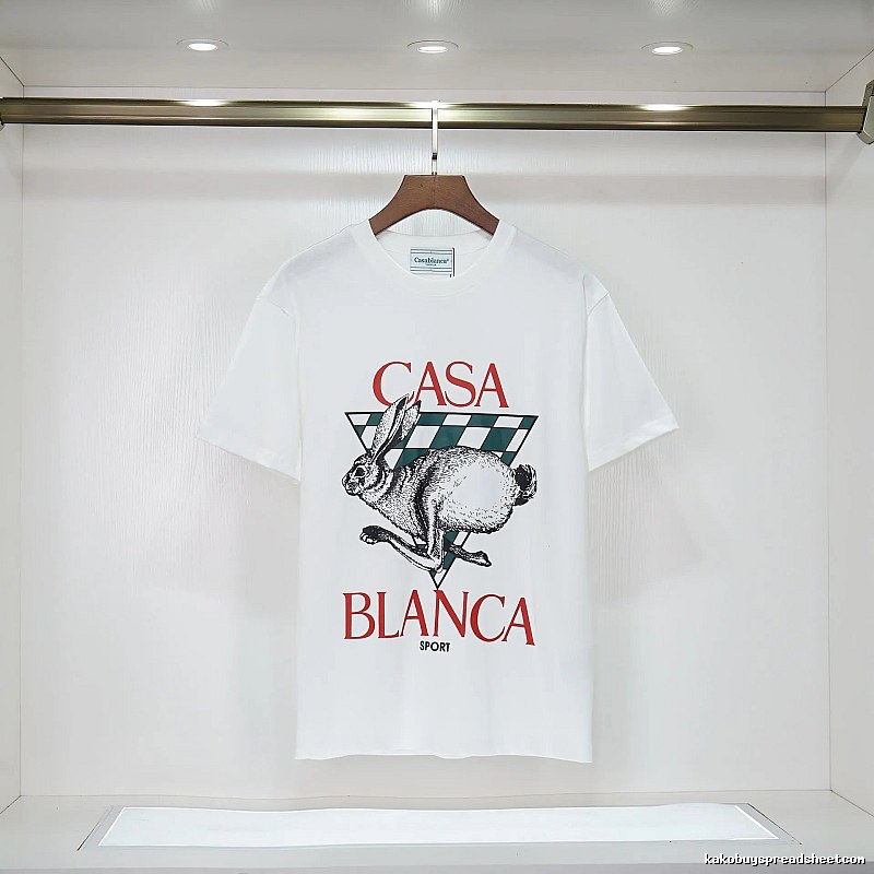 Casablanca Rabbit Element Fashion White T-shirt
