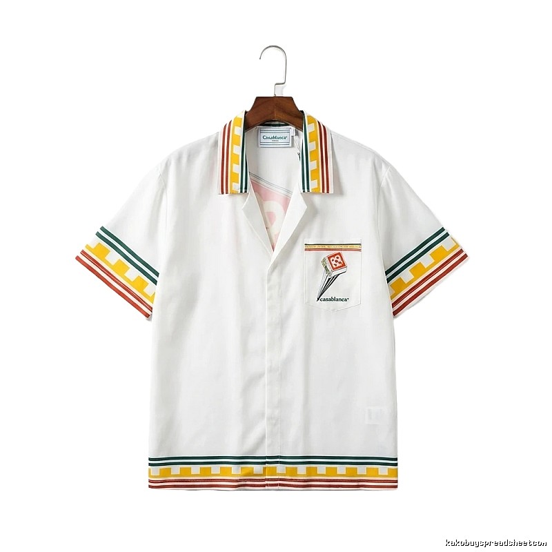 Casablanca retro style white short-sleeve