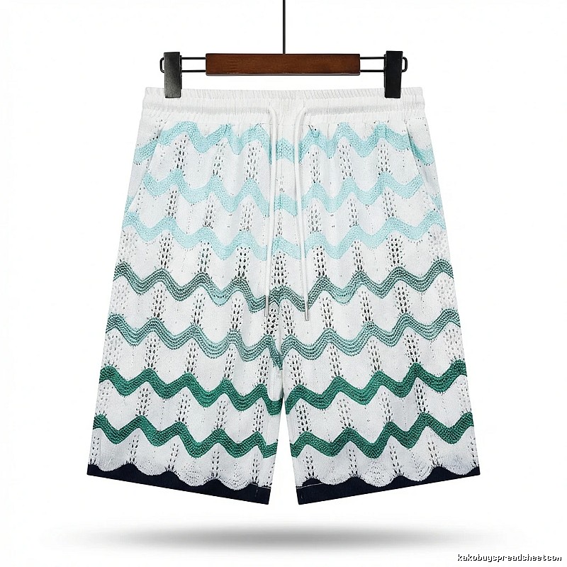 Casablanca Wave-patterned Retro Shorts