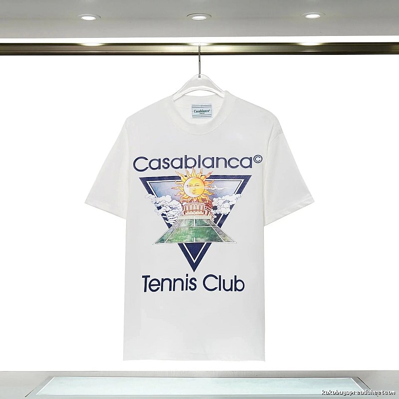 Casablanca White T-shirt with Sun Print