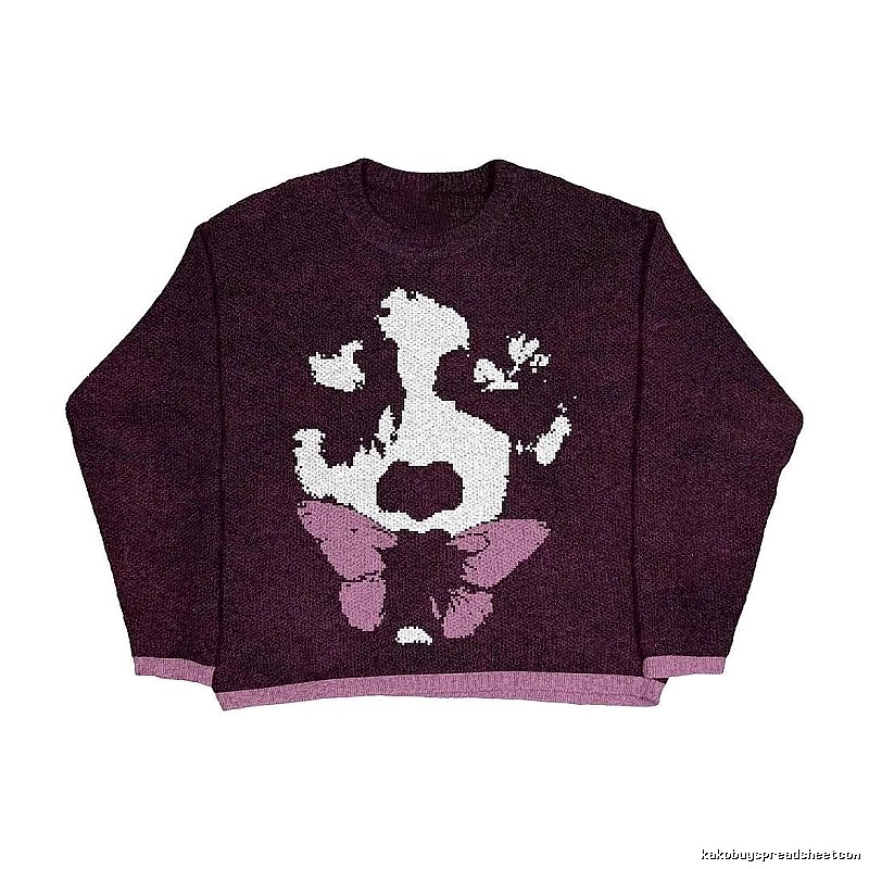 Casual Anime graphic sweater Black Knit Top for Streetwear Looks