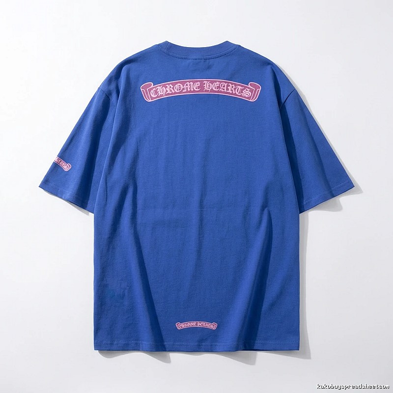 Chrome Hearts Blue Trendy and Cool Short-sleeve Shirt