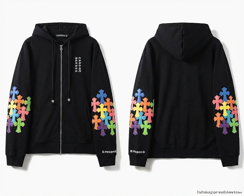Chrome Hearts Colorful Cross Style Black Sweatshirt