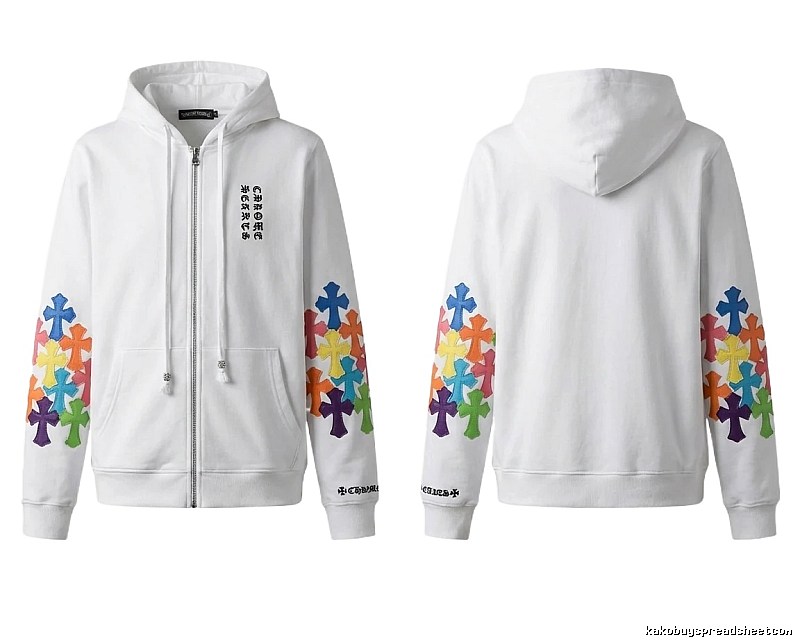 Chrome Hearts Colorful Cross White Hoodie