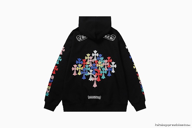 Chrome Hearts Compact Cross graphic hoodie Black Blue Cross for Sport-Inspired Styling
