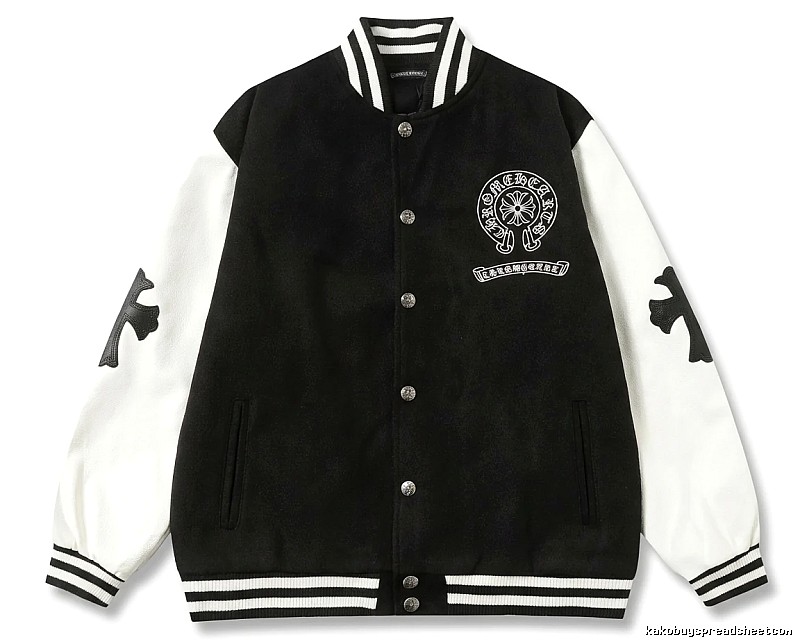 Chrome Hearts Cross Black and White Baseball Jacket