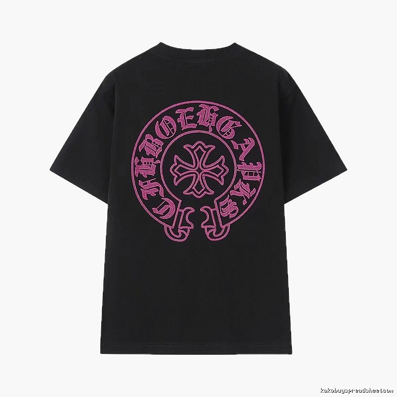 Chrome Hearts Cross-embroidered Cool & Trendy Black Short-sleeve T-shirt
