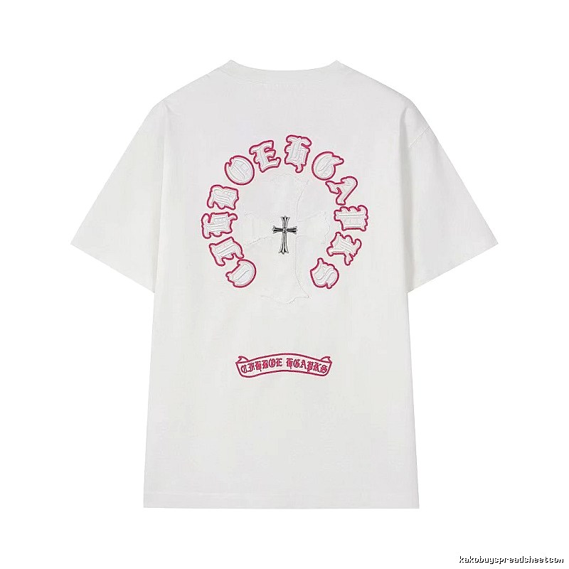 Chrome Hearts Cross Embroidered Street Style White T-Shirt
